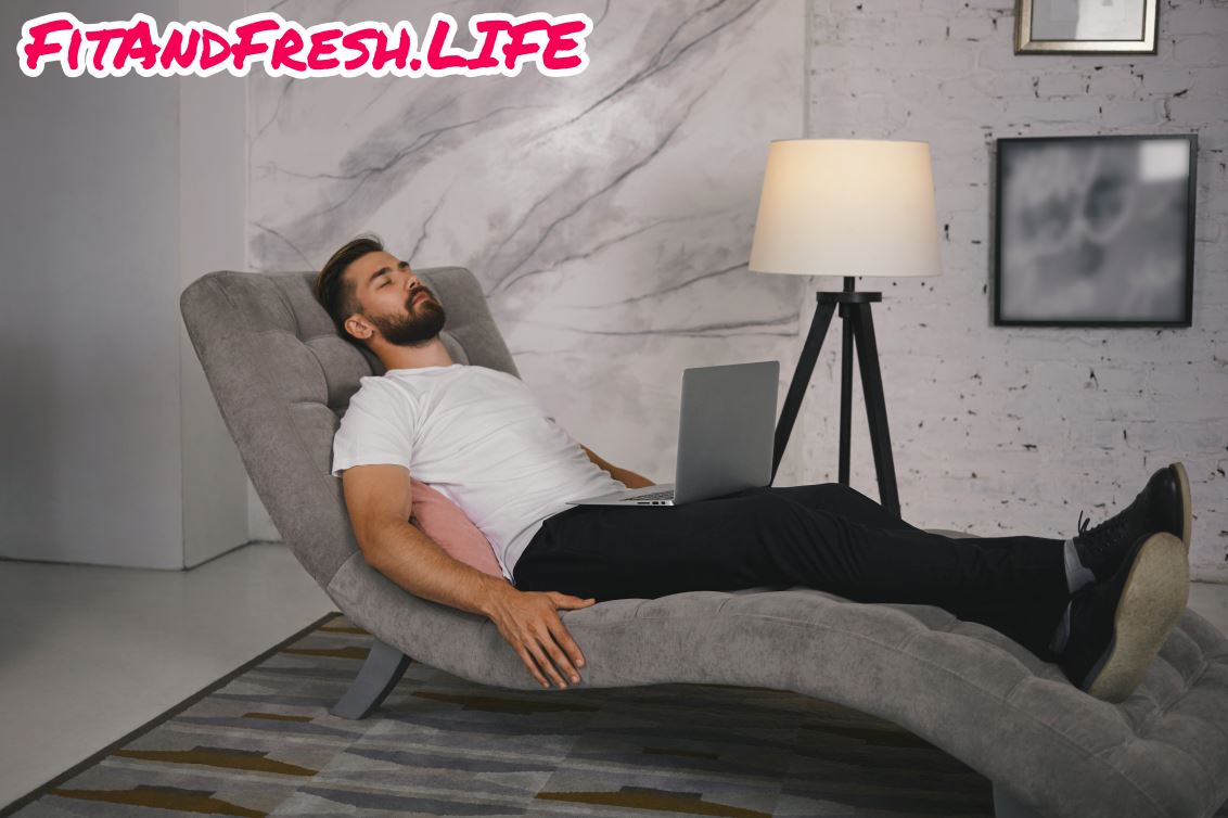 A man is taking rest on bed